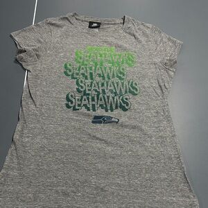Nike Gray Seahawks Tee with Green Graphic